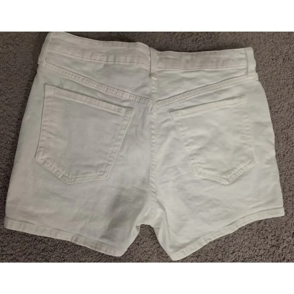 White Denim Old Navy Women's Shorts Size 8 High Rise OG Straight